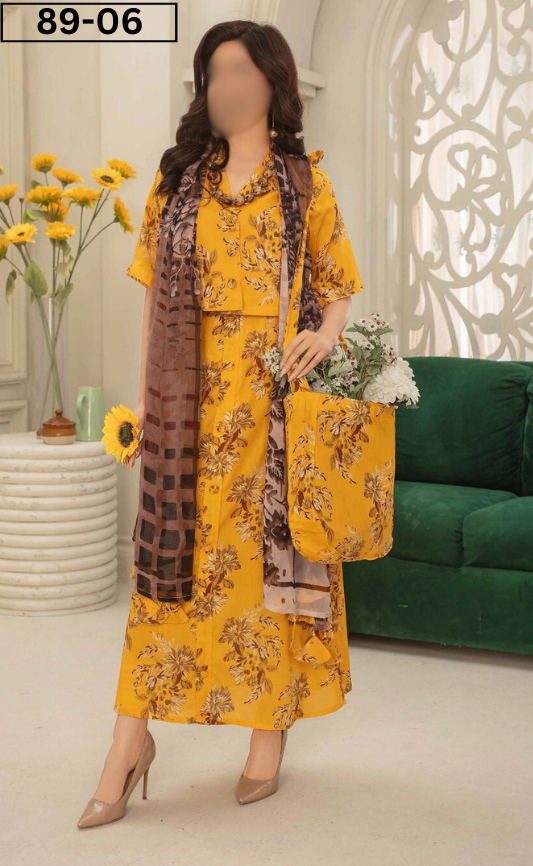 Rs 3300 Lala lawn printed 3pc voil duppata ( LS 97] main image 1