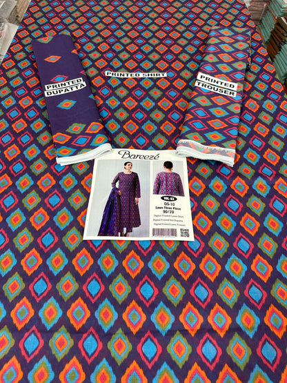 VOL 83 | DS 10 | DIGITAL PRINTED LAWN 3PC VOIL DUPATTA