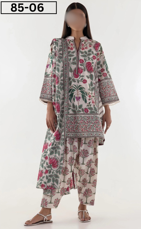 VOL 85 | DS 06 | DIGITAL PRINTED LAWN 3PC LAWN DUPPATTA
