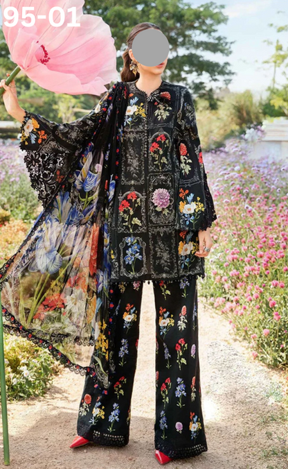 VOL 95 | DS 01 | DIGITAL PRINTED LAWN 3PC LAWN DUPATTA