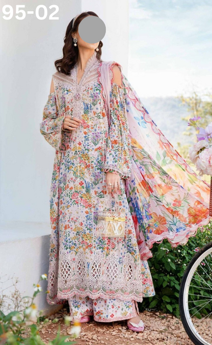 VOL 95 | DS 02 | DIGITAL PRINTED LAWN 3PC LAWN DUPATTA
