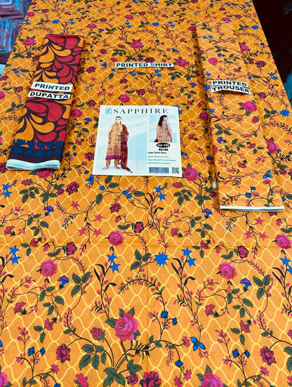 VOL 105 | DS 04 | DIGITAL PRINTED LAWN 3PC VOIL LAWN DUPATTA