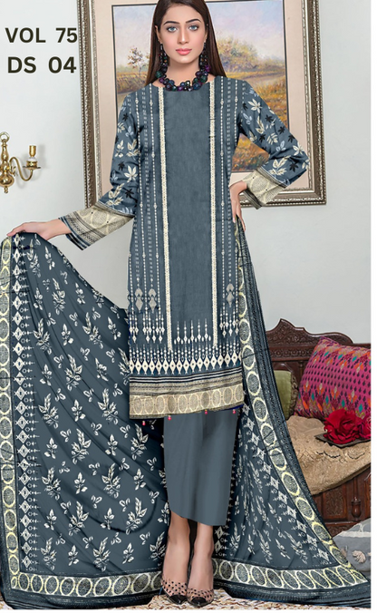 VOL 75 | DS 04 | DIGITAL PRINTED LAWN 3PC LAWN DUPATTA