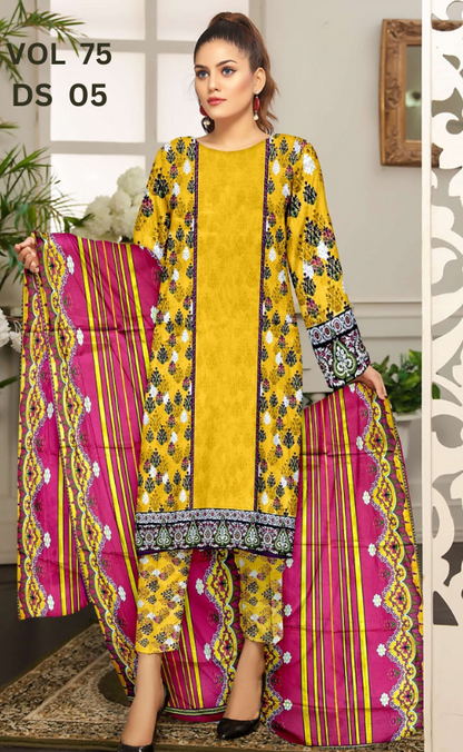 VOL 75 | DS 05 | DIGITAL PRINTED LAWN 3PC LAWN DUPATTA