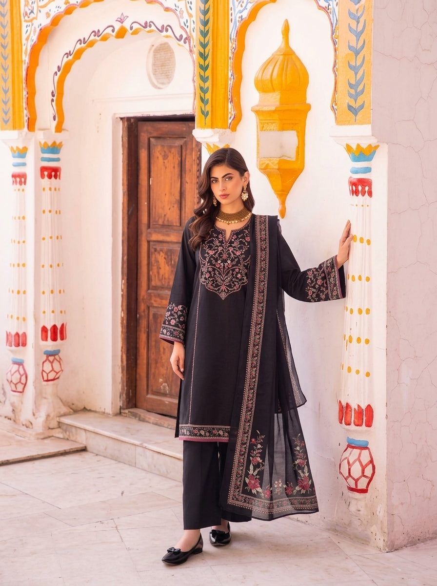 VOL 279 | 05 | ZAIB BY SHANAYA | DIGITAL PRINTED 3PC STONE LINEN SUIT | PRINTED SHIRT, TROUSER & DUPATTA