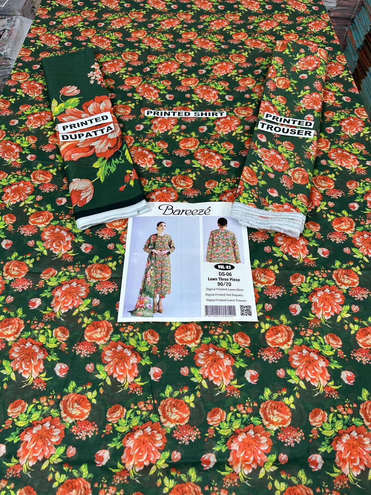 VOL 83 | DS 06 | DIGITAL PRINTED LAWN 3PC VOIL DUPATTA