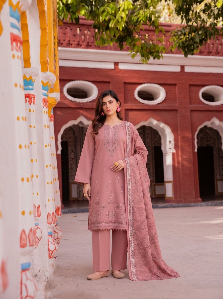 VOL 279 | 06 | ZAIB BY SHANAYA | DIGITAL PRINTED 3PC STONE LINEN SUIT | PRINTED SHIRT, TROUSER & DUPATTA