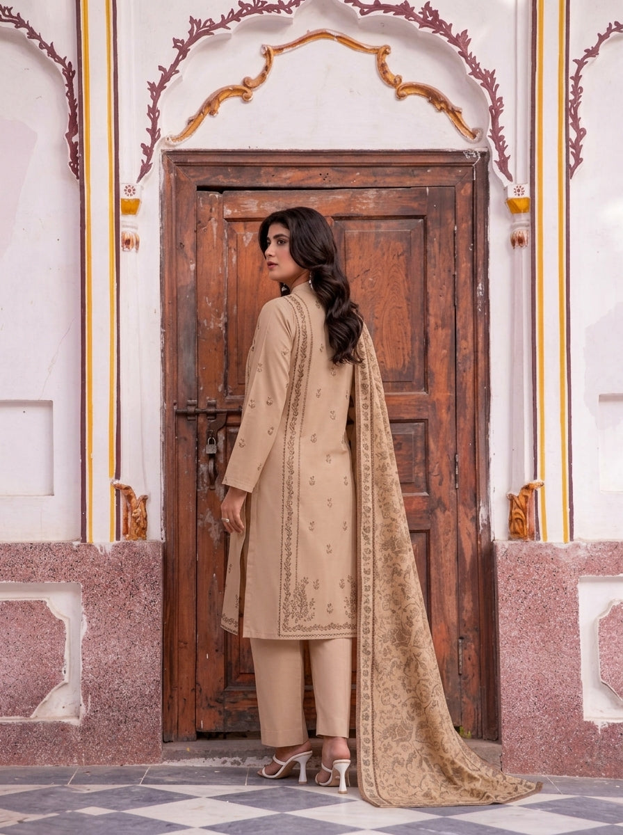 VOL 279 | 07 | ZAIB BY SHANAYA | DIGITAL PRINTED 3PC STONE LINEN SUIT | PRINTED SHIRT, TROUSER & DUPATTA