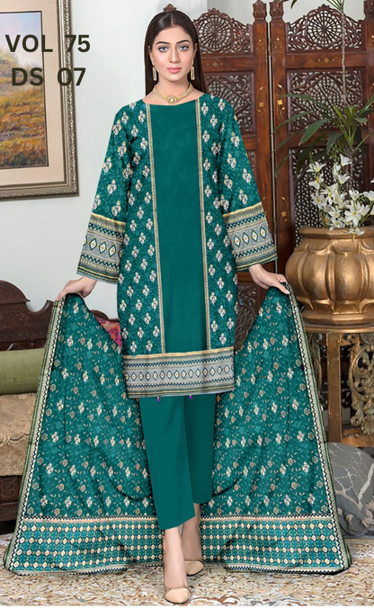 VOL 75 | DS 07 | DIGITAL PRINTED LAWN 3PC LAWN DUPATTA