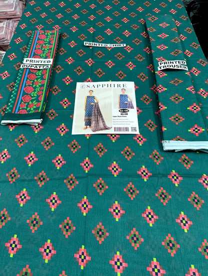 VOL 105 | DS 08 | DIGITAL PRINTED LAWN 3PC VOIL LAWN DUPATTA
