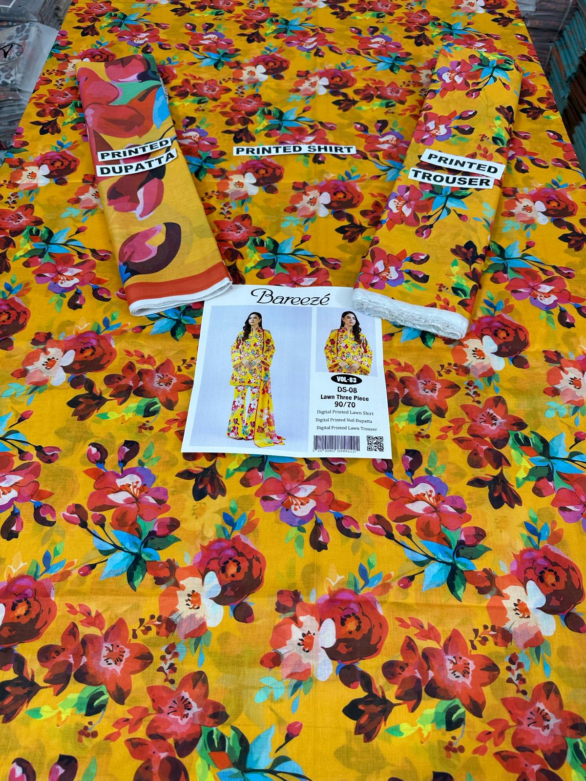 VOL 83 | DS 08 | DIGITAL PRINTED LAWN 3PC VOIL DUPATTA