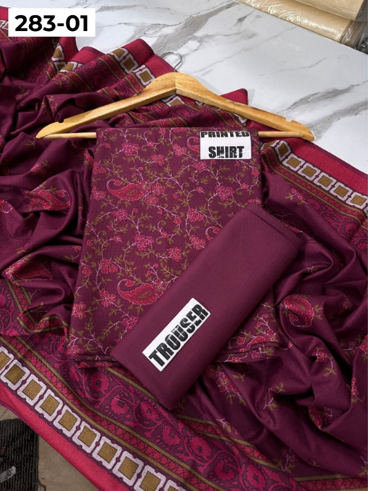 VOL 283 | DS 01 | PREMIUM DHANAK WINTER COLLECTON - DIGITAL PRINTED 3 PIECE SUIT