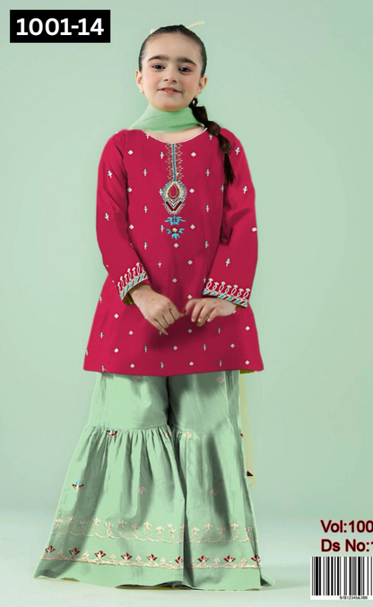 KIDS EMBROIDERED LAWN 2PC | DS 1001-14 |