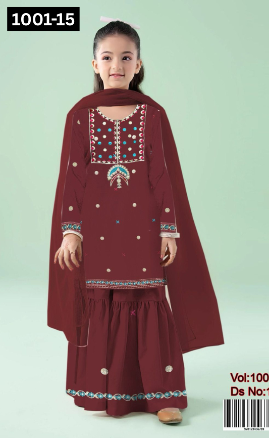 KIDS EMBROIDERED LAWN 2PC | DS 1001-15 |