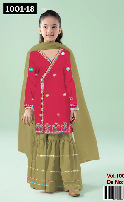 KIDS EMBROIDERED LAWN 2PC | DS 1001-18 |