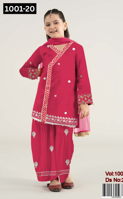 KIDS EMBROIDERED LAWN 2PC | DS 1001-20 |