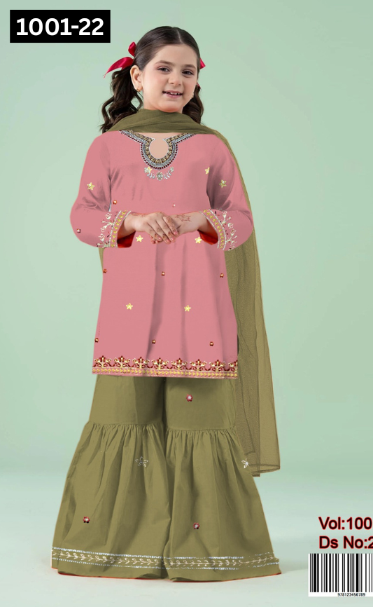 KIDS EMBROIDERED LAWN 2PC | DS 1001-22 |