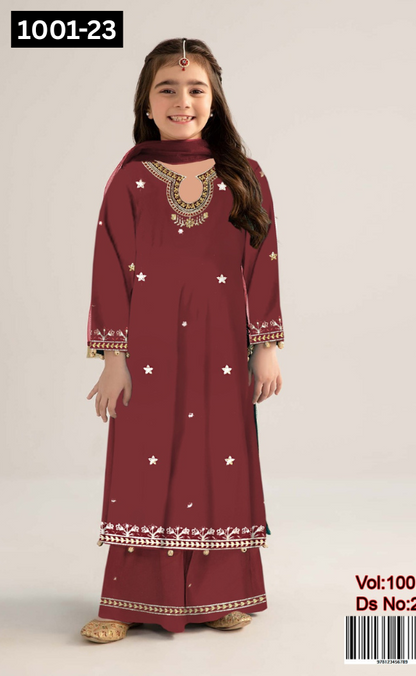 KIDS EMBROIDERED LAWN 2PC | DS 1001-23 |