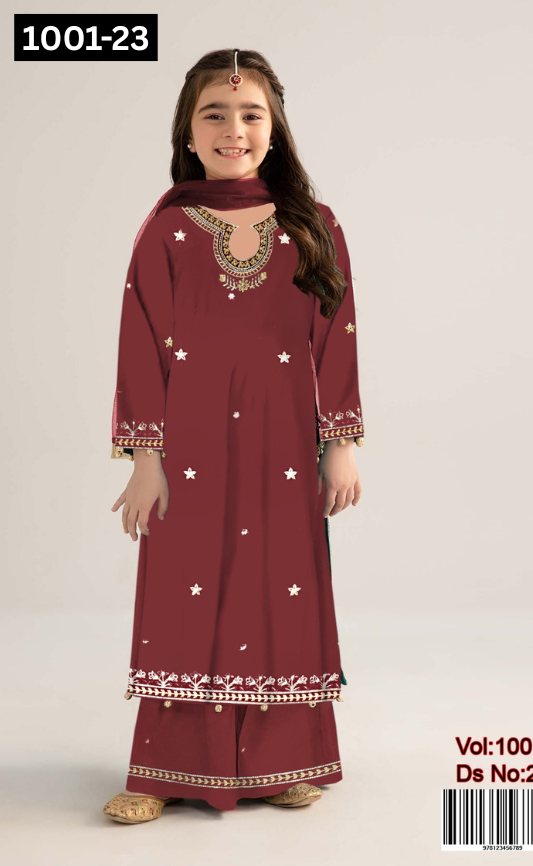 KIDS EMBROIDERED LAWN 2PC | DS 1001-23 |