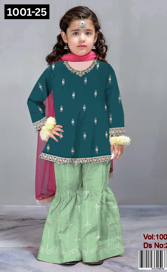 KIDS EMBROIDERED LAWN 2PC | DS 1001-25 |