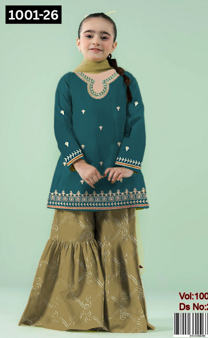 KIDS EMBROIDERED LAWN 2PC | DS 1001-26 |