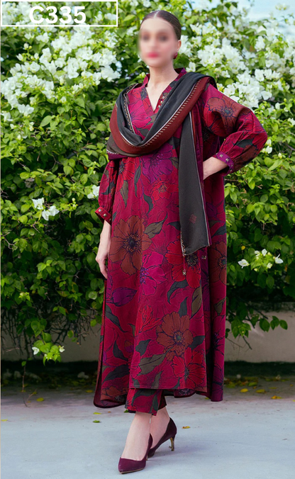 MIRHA | DS C335 | DIGITAL PRINTED LAWN 3PC