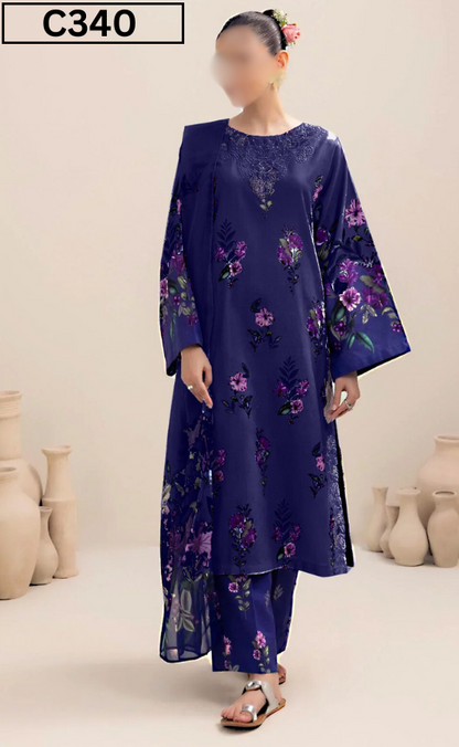 MIRHA | DS C340 | DIGITAL PRINTED LAWN 3PC