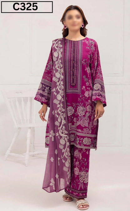 MIRHA | DS C325 | DIGITAL PRINTED LAWN 3PC