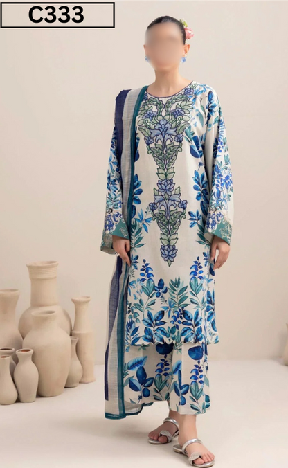 MIRHA | DS C333 | DIGITAL PRINTED LAWN 3PC