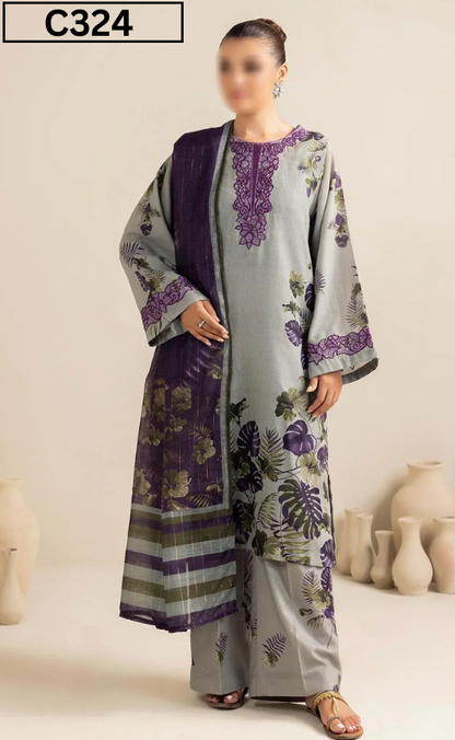 MIRHA | DS C324 | DIGITAL PRINTED LAWN 3PC