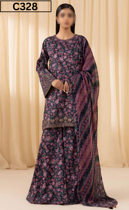 MIRHA | DS C328 | DIGITAL PRINTED LAWN 3PC