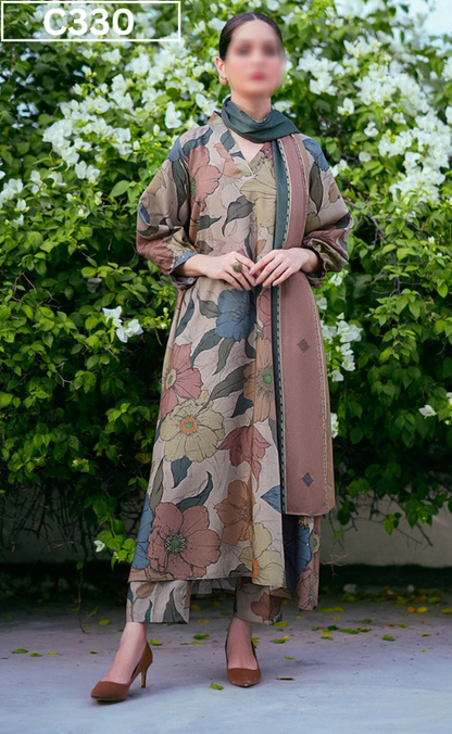 MIRHA | DS C330 | DIGITAL PRINTED LAWN 3PC