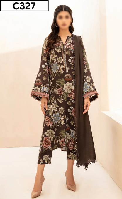 MIRHA | DS C327 | DIGITAL PRINTED LAWN 3PC