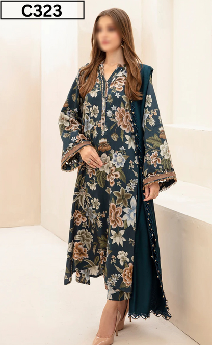 MIRHA | DS C323 | DIGITAL PRINTED LAWN 3PC