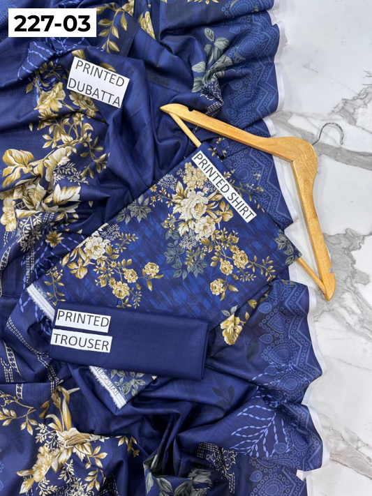 VOL 227 | DS 03 | DIGITAL PRINTED LAWN 3PC PRINTED LAWN SHIRT PLAIN TROUSER PRINTED LAWN DUPATTA