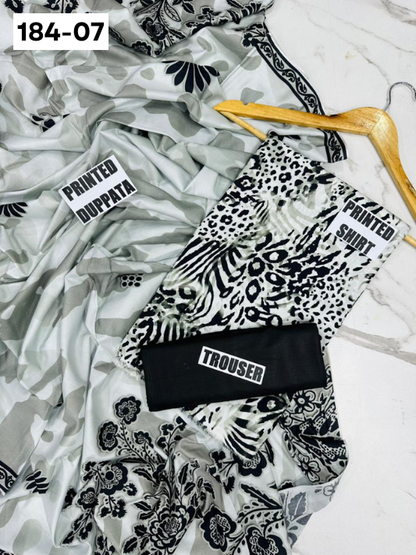 VOL 184 | DS 07 | DIGITAL PRINTED BANADORA LINEN 3PC LINEN DUPATTA