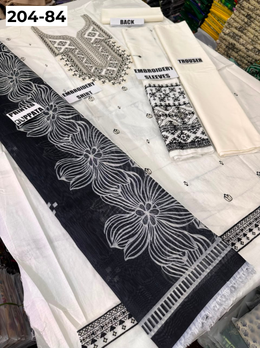 Vol 204 | DS 84 | LAWN EMBROIDERED THREE PIECE COLLECTION