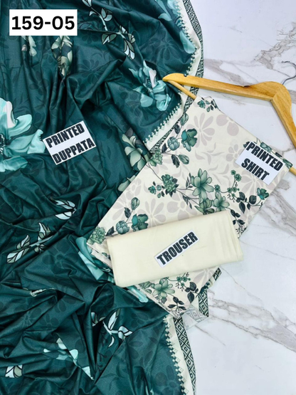 VOL 159 | DS 05 | DIGITAL PRINTED LINEN 3PC LINEN DUPATTA