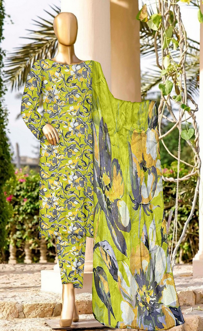 VOL 144 | DS 10 | DIGITAL PRINTED LAWN 3PC VOIL LAWN DUPATTA
