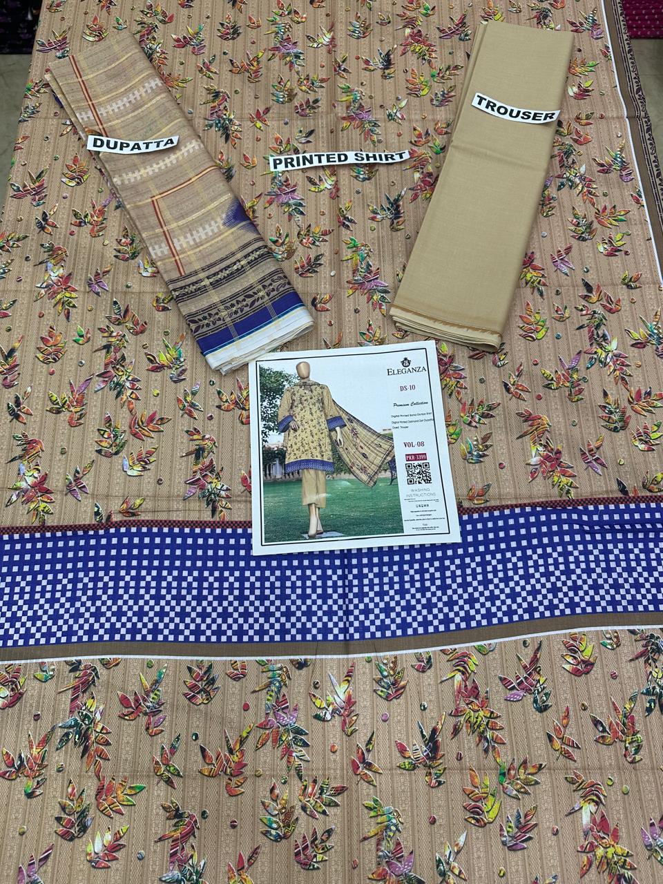 VOL 08 | DS 10 | DIGITAL PRINTED BANA DORIYA  LAWN 3PC