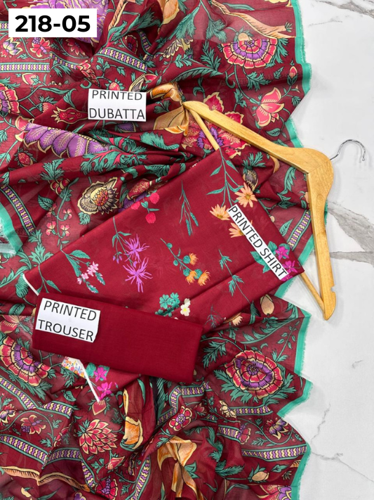 VOL 218 | DS 05 | Madham By Lala | LAWN DIGITAL PRINTED LAWN SHIRT PLAIN TROUSER VOIL LAWN DUPATTA