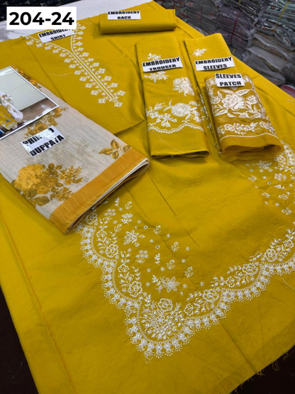 Vol 204 | DS 24 | LAWN EMBROIDERED THREE PIECE COLLECTION