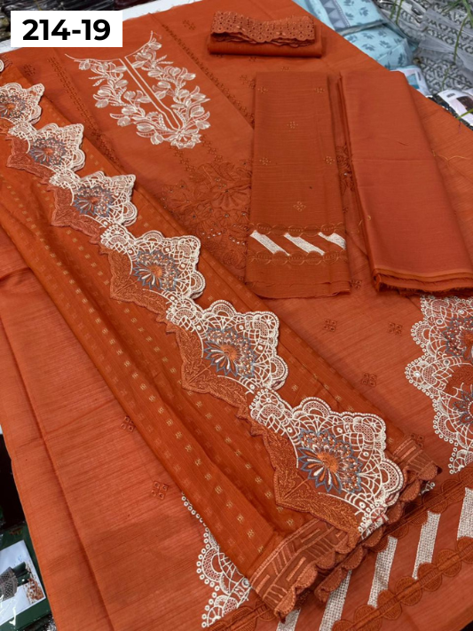 VOL 214 | DS 19 | LAWN LUXURY EMBROIDERED 3PC