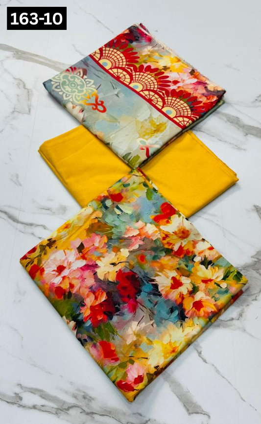 VOL 163 | DS 10 | DIGITAL PRINTED LINEN 3PC LINEN DUPATTA