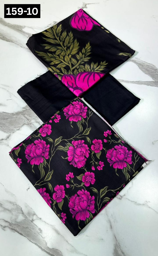 VOL 159 | DS 10 | DIGITAL PRINTED LINEN 3PC LINEN DUPATTA
