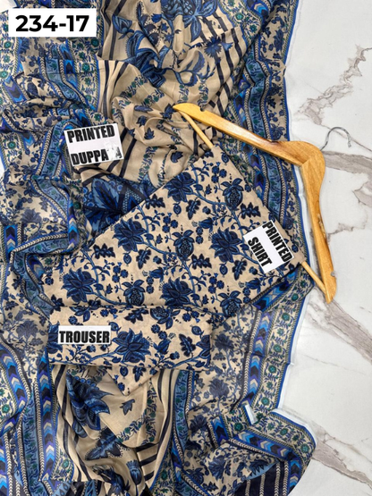 VOL 234 | DS 17 | Baroque | DIGITAL PRINTED LAWN THREE PIECES