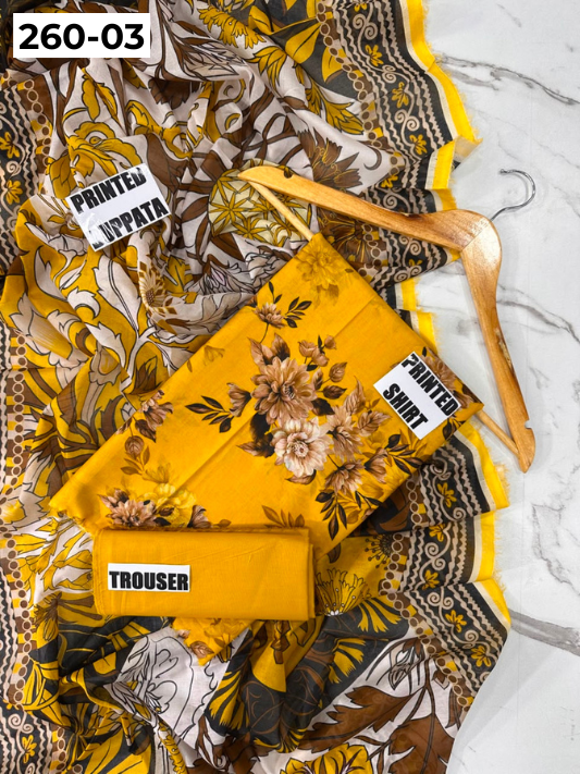 VOL 260 | DS 03 | Madham By Lala | DIGITAL PRINTED LAWN THREE PIECES
