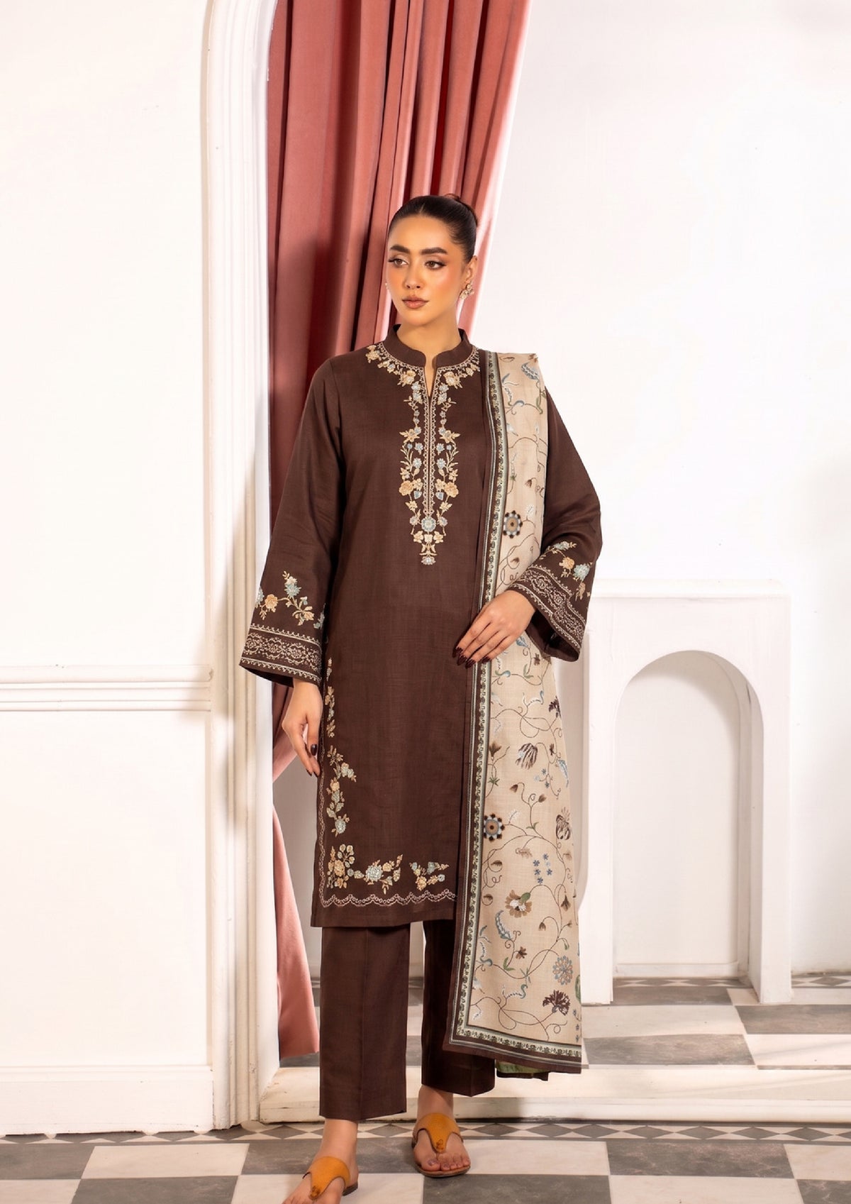 VOL 275 | DS 10 | SHANAYA | DIGITAL PRINTED 3PC STONE LINEN SHIRT, PRINTED TROUSER, PRINTED STONE LINEN DUPATTA