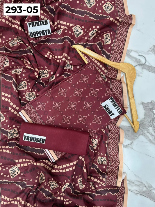 VOL 293 | 05 | DIGITAL PRINTED 3PC KHADDAR SUIT | PRINTED SHIRT, TROUSER & DUPATTA