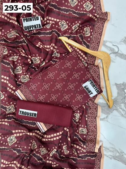 VOL 293 | 05 | DIGITAL PRINTED 3PC KHADDAR SUIT | PRINTED SHIRT, TROUSER & DUPATTA